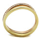 MATK2613 - IP Gold & IP Rose Gold (Ion Plating) Stainless Steel Ring with Top Grade Crystal  in Clear