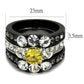 MATK2615 - Two-Tone IP Black (Ion Plating) Stainless Steel Ring with AAA Grade CZ  in Topaz