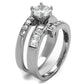 MATK2616 - No Plating Stainless Steel Ring with AAA Grade CZ  in Clear