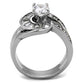 MATK2617 - No Plating Stainless Steel Ring with AAA Grade CZ  in Clear