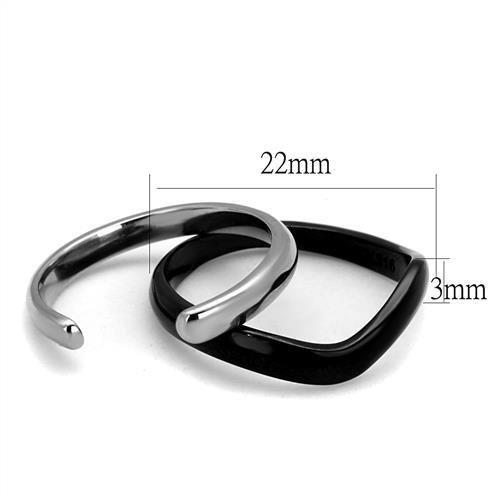 MATK2618 - Two-Tone IP Black (Ion Plating) Stainless Steel Ring with No Stone