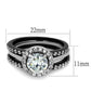 MATK2620 - Two-Tone IP Black (Ion Plating) Stainless Steel Ring with AAA Grade CZ  in Clear