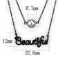 MATK2628 - IP Black(Ion Plating) Stainless Steel Necklace with Synthetic Glass Bead in Gray