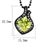 MATK2629 - IP Black(Ion Plating) Stainless Steel Chain Pendant with AAA Grade CZ  in Apple Green color