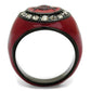 MATK2638 - IP Black(Ion Plating) Stainless Steel Ring with Top Grade Crystal  in Black Diamond
