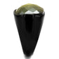 MATK2639 - IP Black(Ion Plating) Stainless Steel Ring with AAA Grade CZ  in Olivine color