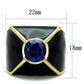 MATK2640 - IP Gold(Ion Plating) Stainless Steel Ring with AAA Grade CZ  in London Blue
