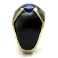 MATK2640 - IP Gold(Ion Plating) Stainless Steel Ring with AAA Grade CZ  in London Blue