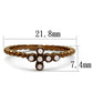 MATK2641 - IP Coffee light Stainless Steel Ring with Top Grade Crystal  in Light Rose