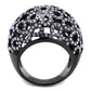 MATK2642 - IP Light Black  (IP Gun) Stainless Steel Ring with Top Grade Crystal  in Tanzanite