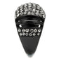 MATK2643 - IP Black(Ion Plating) Stainless Steel Ring with Top Grade Crystal  in Hematite
