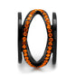 MATK2645 - IP Black(Ion Plating) Stainless Steel Ring with Top Grade Crystal  in Orange