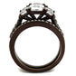 MATK2646 - IP Dark Brown (IP coffee) Stainless Steel Ring with AAA Grade CZ  in Clear
