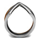 MATK2649 - Three Tone (IP Light Coffee & IP Light Black & High Polished) Stainless Steel Ring with No Stone