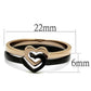 MATK2650 - IP Rose Gold+ IP Black (Ion Plating) Stainless Steel Ring with No Stone