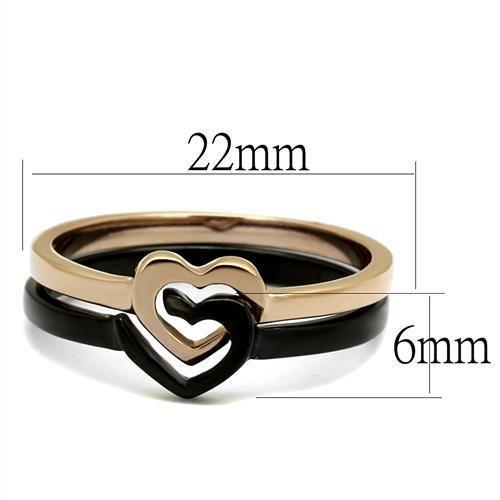 MATK2650 - IP Rose Gold+ IP Black (Ion Plating) Stainless Steel Ring with No Stone