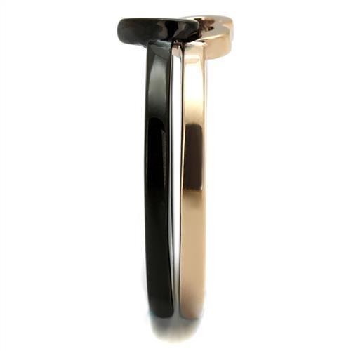 MATK2650 - IP Rose Gold+ IP Black (Ion Plating) Stainless Steel Ring with No Stone