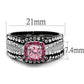 MATK2651 - Two-Tone IP Black (Ion Plating) Stainless Steel Ring with AAA Grade CZ  in Light Rose