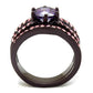 MATK2652 - IP Dark Brown (IP coffee) Stainless Steel Ring with AAA Grade CZ  in Amethyst