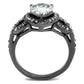 MATK2655 - IP Light Black  (IP Gun) Stainless Steel Ring with AAA Grade CZ  in Clear