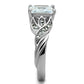 MATK2657 - High polished (no plating) Stainless Steel Ring with AAA Grade CZ  in Clear