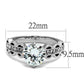 MATK2658 - High polished (no plating) Stainless Steel Ring with AAA Grade CZ  in Clear