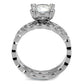 MATK2659 - High polished (no plating) Stainless Steel Ring with AAA Grade CZ  in Clear