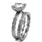 MATK2659 - High polished (no plating) Stainless Steel Ring with AAA Grade CZ  in Clear