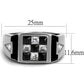 MATK2663 - High polished (no plating) Stainless Steel Ring with AAA Grade CZ  in Jet