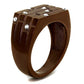MATK2664 - IP Coffee light Stainless Steel Ring with Top Grade Crystal  in Clear