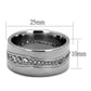 MATK2667 - High polished (no plating) Stainless Steel Ring with AAA Grade CZ  in Clear