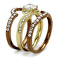 MATK2669 - IP Gold & IP Light Brown (IP Light coffee) Stainless Steel Ring with AAA Grade CZ  in Clear