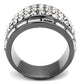 MATK2673 - IP Light Black  (IP Gun) Stainless Steel Ring with Top Grade Crystal  in Clear