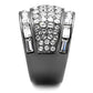 MATK2673 - IP Light Black  (IP Gun) Stainless Steel Ring with Top Grade Crystal  in Clear