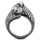MATK2674 - IP Light Black  (IP Gun) Stainless Steel Ring with AAA Grade CZ  in Clear