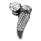 MATK2674 - IP Light Black  (IP Gun) Stainless Steel Ring with AAA Grade CZ  in Clear