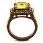 MATK2677 - IP Coffee light Stainless Steel Ring with AAA Grade CZ  in Topaz