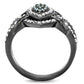 MATK2679 - IP Light Black  (IP Gun) Stainless Steel Ring with Top Grade Crystal  in Multi Color