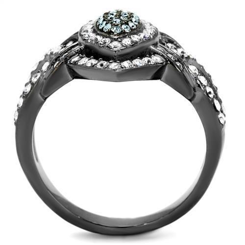 MATK2679 - IP Light Black  (IP Gun) Stainless Steel Ring with Top Grade Crystal  in Multi Color