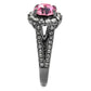 MATK2680 - IP Light Black  (IP Gun) Stainless Steel Ring with Top Grade Crystal  in Light Rose
