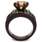 MATK2681 - IP Dark Brown (IP coffee) Stainless Steel Ring with AAA Grade CZ  in Champagne
