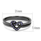 MATK2685 - IP Light Black  (IP Gun) Stainless Steel Ring with Top Grade Crystal  in Light Amethyst