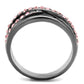 MATK2688 - IP Light Black  (IP Gun) Stainless Steel Ring with Top Grade Crystal  in Light Peach
