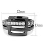 MATK2690 - IP Light Black  (IP Gun) Stainless Steel Ring with AAA Grade CZ  in Clear