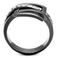 MATK2690 - IP Light Black  (IP Gun) Stainless Steel Ring with AAA Grade CZ  in Clear