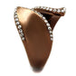 MATK2691 - IP Coffee light Stainless Steel Ring with Top Grade Crystal  in Clear