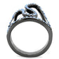 MATK2695 - IP Light Black  (IP Gun) Stainless Steel Ring with Top Grade Crystal  in Aquamarine