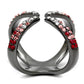MATK2696 - IP Light Black  (IP Gun) Stainless Steel Ring with Top Grade Crystal  in Multi Color