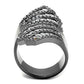 MATK2699 - IP Light Black  (IP Gun) Stainless Steel Ring with AAA Grade CZ  in Clear