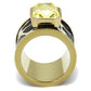 MATK2701 - IP Gold(Ion Plating) Stainless Steel Ring with Top Grade Crystal  in Citrine Yellow